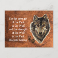 Citation de famille de la piste de loup d'aquarell