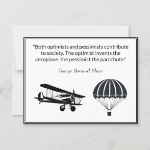 Carte Postale Citation de George Bernard Shaw sur le parachute d