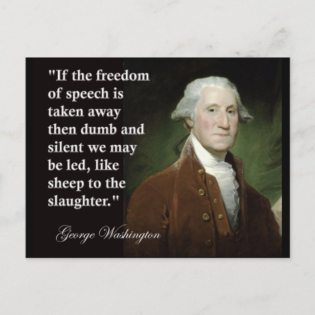 Carte Postale Citation de George Washington pour la liberté d'ex (Devant)
