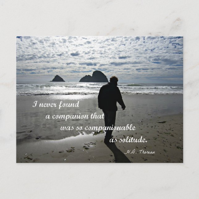 Carte Postale Citation de H.D. Thoreau sur la solitude (Devant)