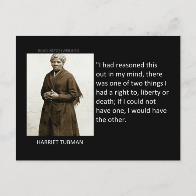 Carte Postale Citation de Harriet Tubman (Devant)