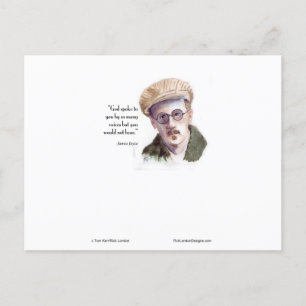 Carte Postale Citation de James Joyce & "Dieu parla" par Kerr/Lo