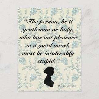Carte Postale Citation de Jane Austen sur les livres