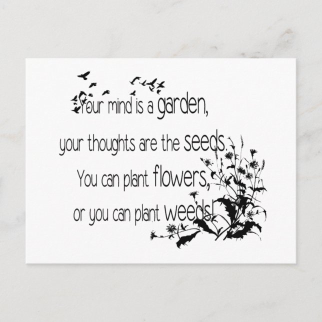 Carte Postale Citation De Jardin Inspirationnelle (Devant)