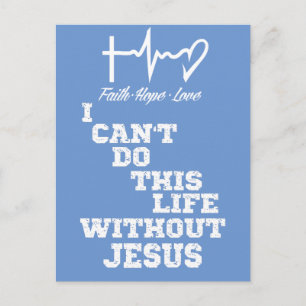 Carte Postale Citation de Jésus Inspirationnel avec Heartbeat Ch
