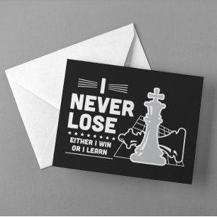Carte Postale Citation de jeu d'échecs motivante pour ne jamais