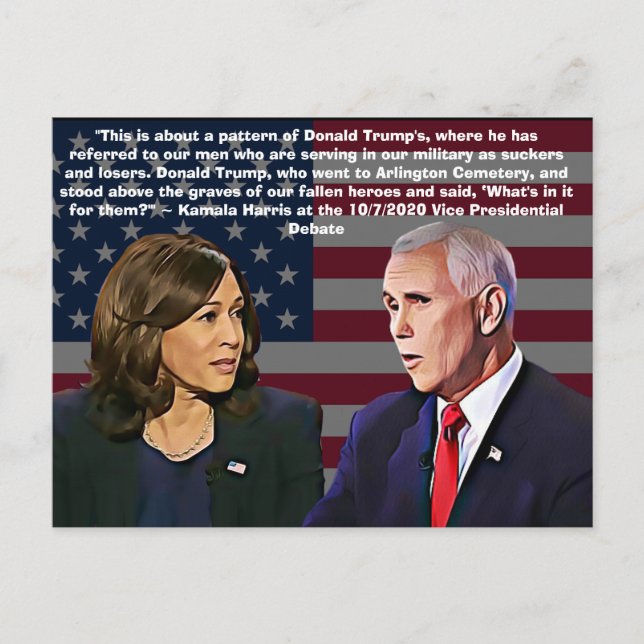 Carte Postale Citation de Kamala Harris lors du débat sur le VP (Devant)