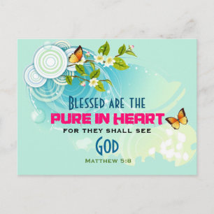 Carte Postale Citation de la béatitude des papillons et fleurs
