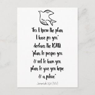Carte Postale Citation de la Bible chrétienne Inspiration Félici