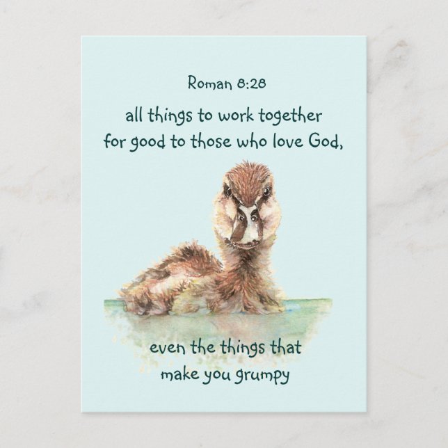 Carte Postale Citation de la Bible Inspirationnelle Rom 8:28 Tra (Devant)