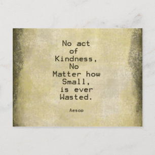 Carte Postale Citation de la compassion de gentillesse Aesop