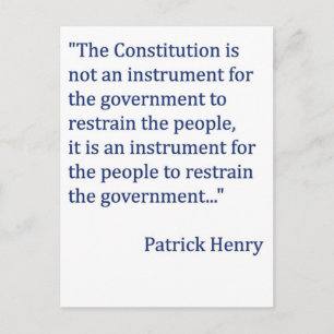 Carte Postale Citation de la Constitution Patrick Henry