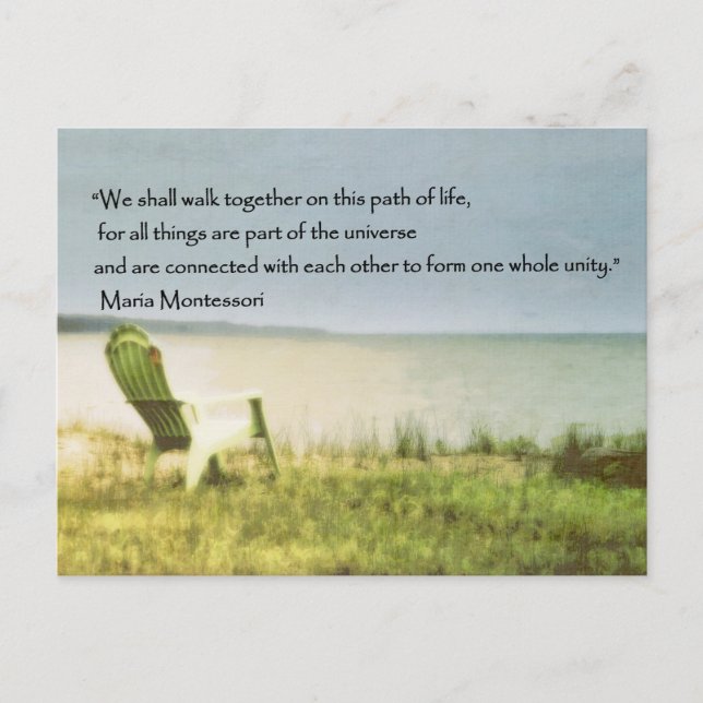 Carte Postale citation de la scène de plage montessori (Devant)