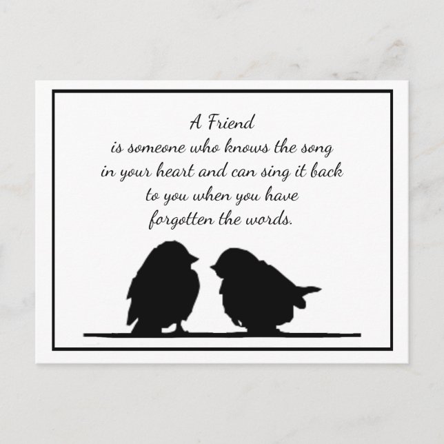 Carte Postale Citation de l'ami Chanson dans votre coeur et les  (Devant)