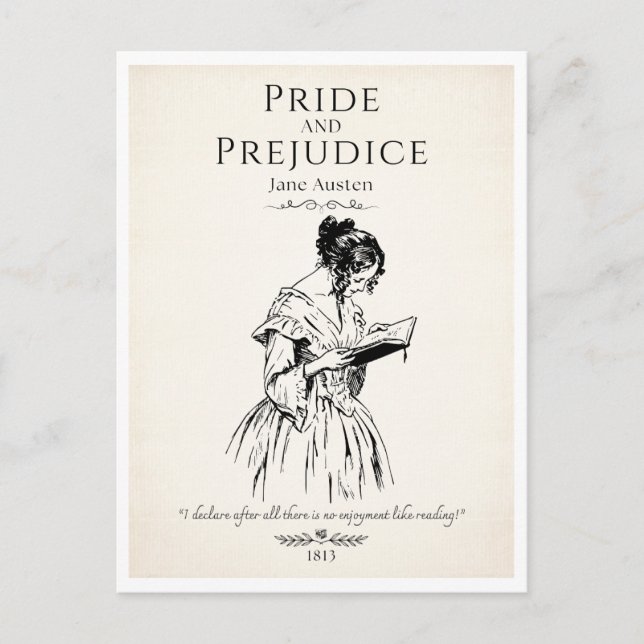 Carte Postale Citation de lecture Jane Austen de Lover (Devant)