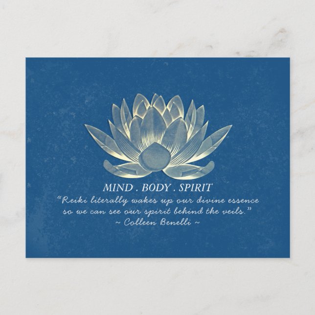Carte Postale Citation de l'instructeur de méditation du Lotus B (Devant)
