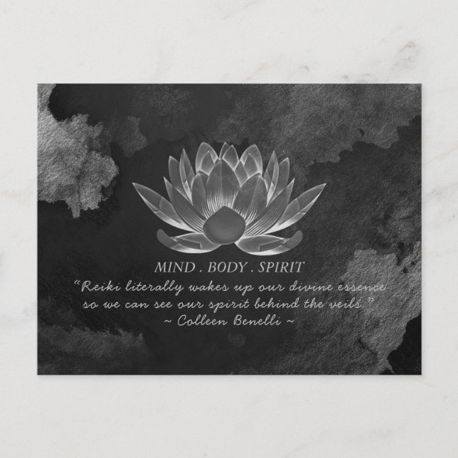 Carte Postale Citation de l'instructeur de méditation Lotus Yoga (Devant)
