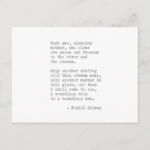 Carte Postale Citation de machine à écrire - Kahlil Gibran