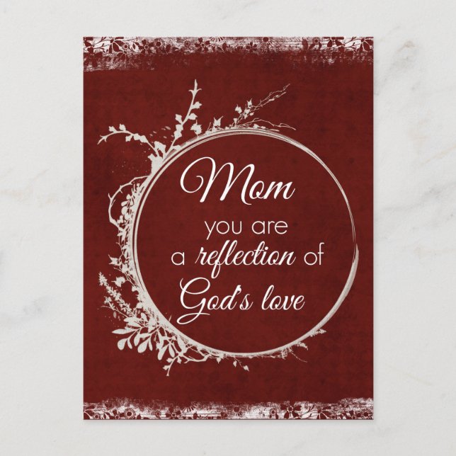 Carte Postale Citation de Maman : Réflexion de l'Amour de Dieu (Devant)