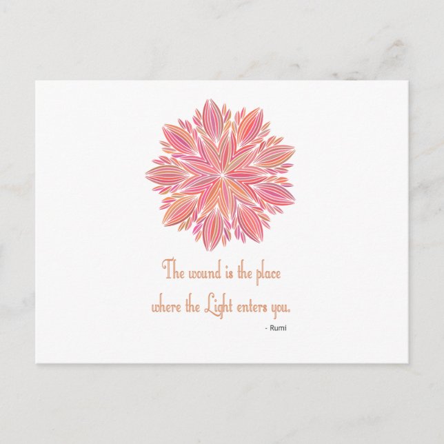 Carte Postale Citation de Mandala Rumi Wound (Devant)