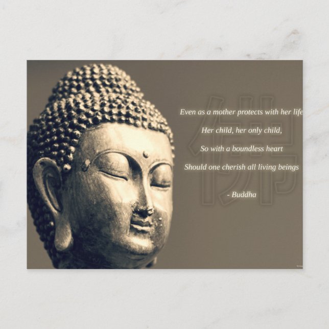 Carte Postale Citation de mère cerise Bouddha Zen Inspiration (Devant)