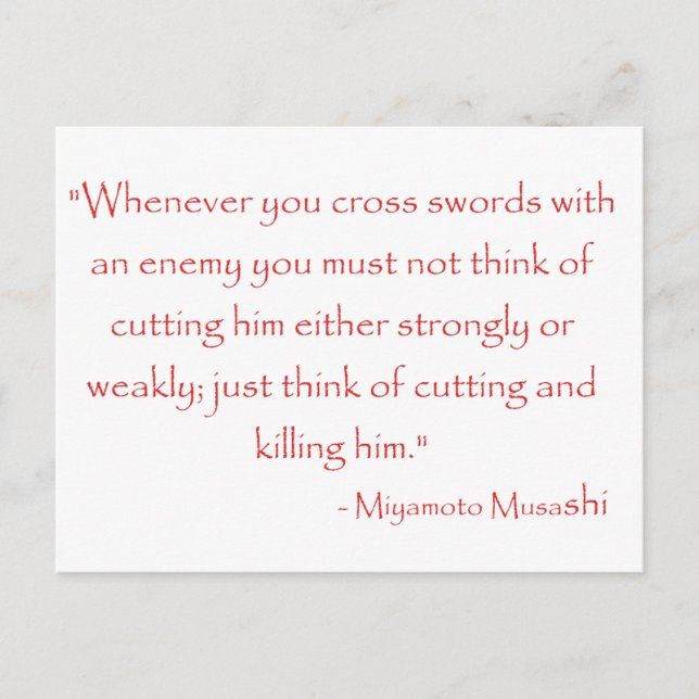 Carte Postale Citation de Miyamoto Musashi (Devant)