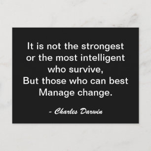Carte Postale Citation de motivation de Charles Darwin sur la su