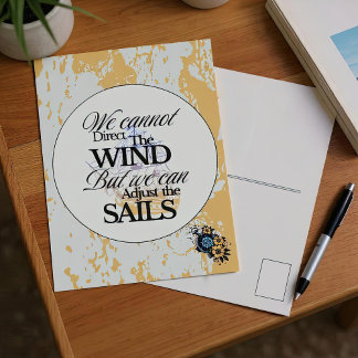 Carte Postale Citation de motivation nautique minimaliste