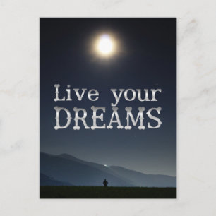 Carte Postale Citation de motivation pour Vivre vos Rêves