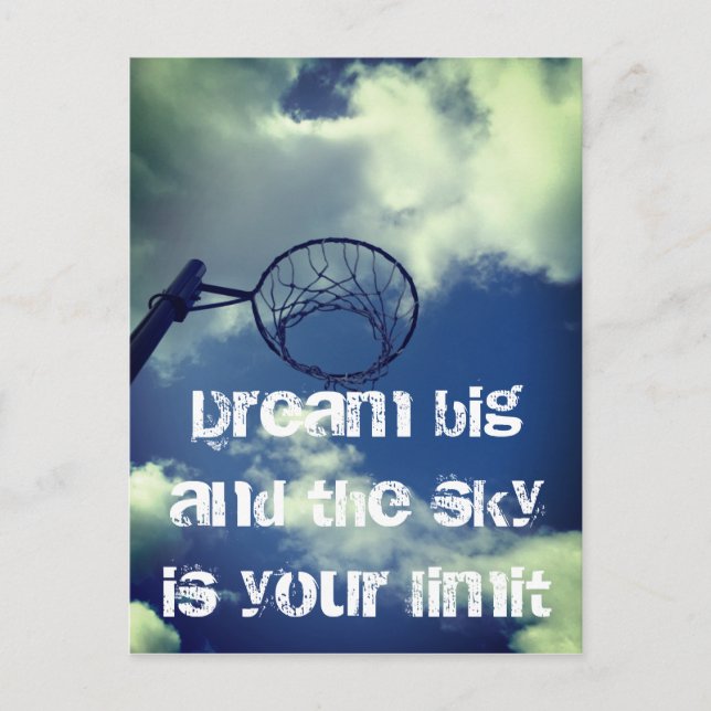 Carte Postale Citation de Netball Big Motivational Dream (Devant)