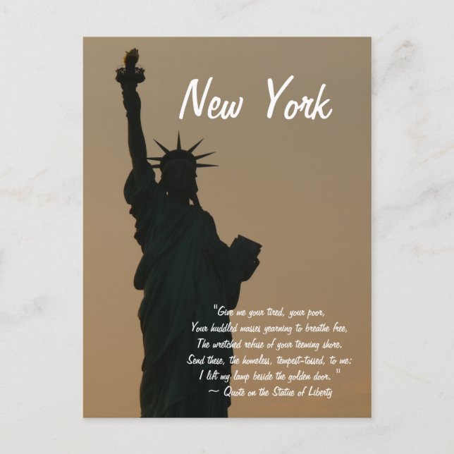 Carte Postale Citation de New York/Statue de la Liberté (Devant)
