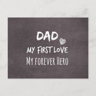 Carte Postale Citation de papa et fille : Premier amour, héros p