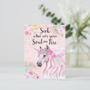 Carte Postale Citation de Parties scintillant en or rose Inspira