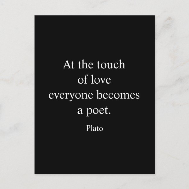 Carte Postale Citation de Platon ; Le Toucher de l'Amour (Devant)