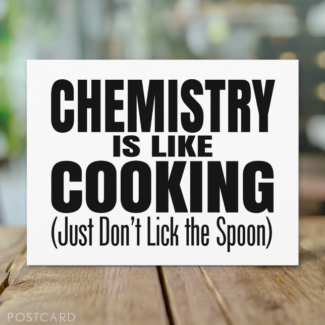 Carte Postale Citation de professeur de chimie amusante (Funny Postcard)