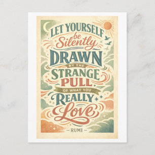 Carte Postale Citation de Rumi : Étrange attraction