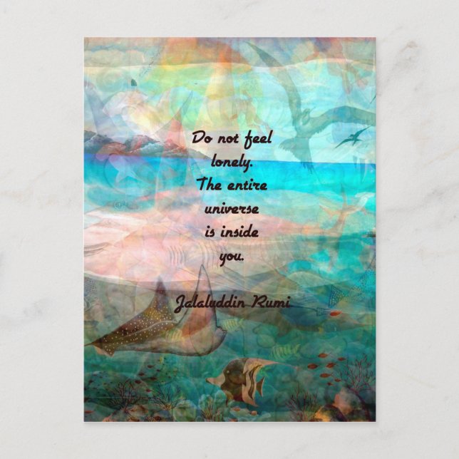 Carte Postale Citation De Rumi Inspiration Sur L'Univers (Devant)