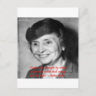 Carte Postale Citation de sagesse de Helen Keller "Faith/Stength