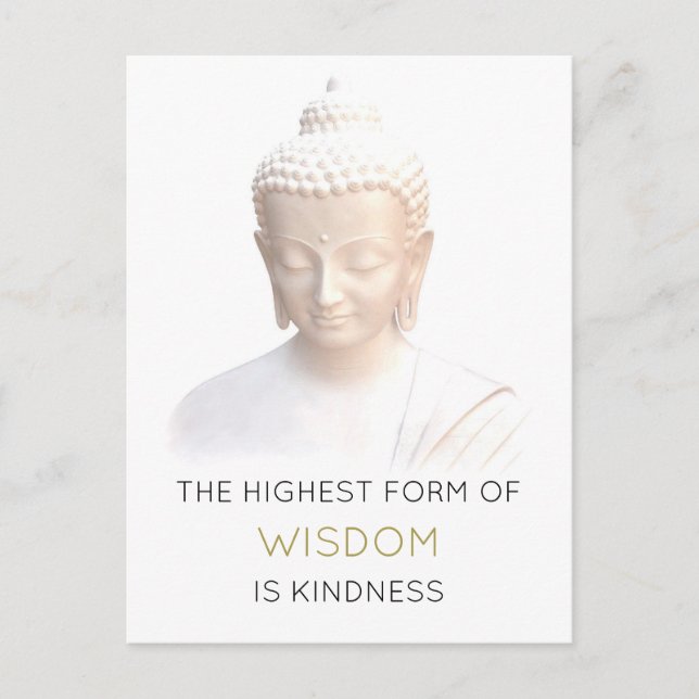 Carte Postale Citation De Sagesse Inspirationnelle Avec Bouddha  (Devant)