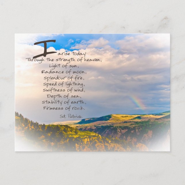 Carte Postale Citation de Saint Patrick - Force du Ciel (Devant)