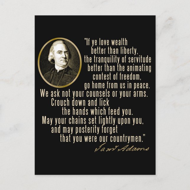 Carte Postale Citation de Samuel Adams (Devant)