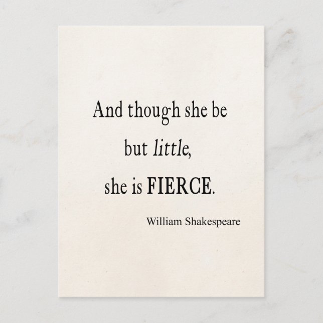 Carte Postale Citation De Shakespeare Elle Est Peu Mais Citation (Devant)