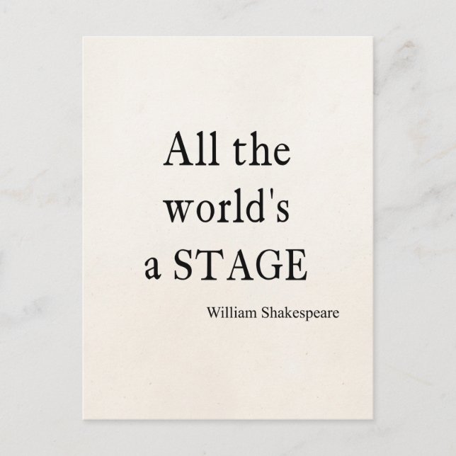 Carte Postale Citation de Shakespeare Toutes les citations du mo (Devant)