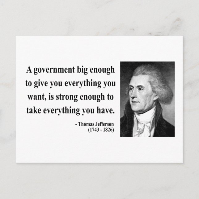 Carte Postale Citation de Thomas Jefferson 1b (Devant)
