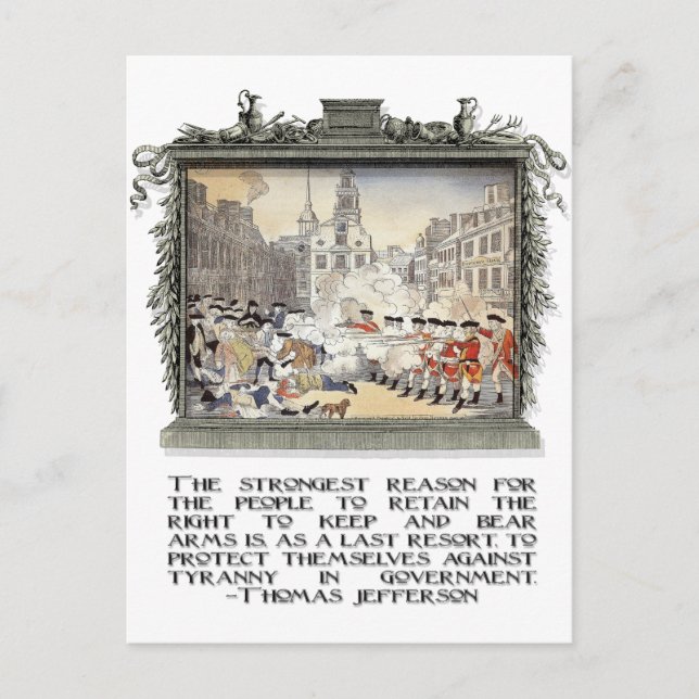Carte Postale Citation de Thomas Jefferson : La tyrannie dans le (Devant)