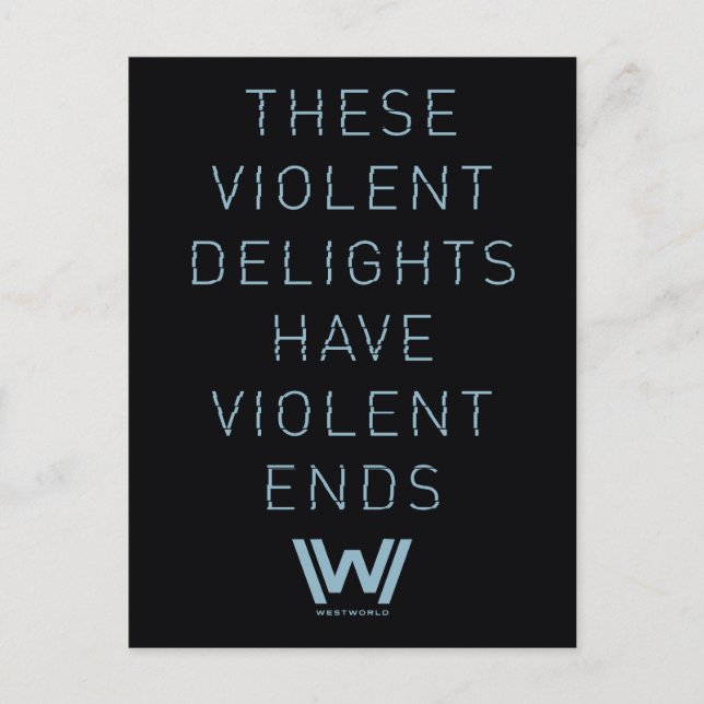 Carte Postale Citation de typographie "de plaisirs violents" de (Devant)