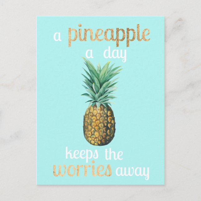 Carte Postale Citation de vie d'ananas (Devant)