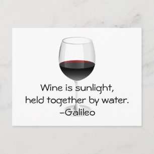 Carte Postale Citation de vin Galileo