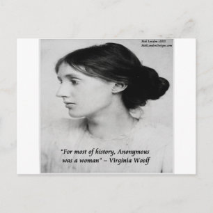 Carte Postale Citation de Virginia Woolf Anonymous Was A Woman