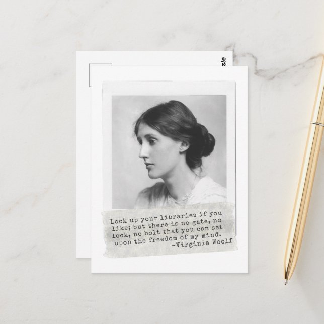 Carte Postale Citation de Virginia Woolf - Icônes de l'histoire  (Devant/Arrière en situation)
